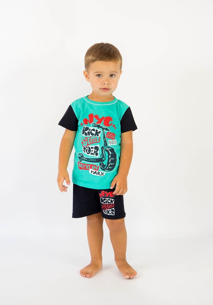 Комплект для мальчика на лето футболка и шорты 00000236, 86-92 см, 2 года