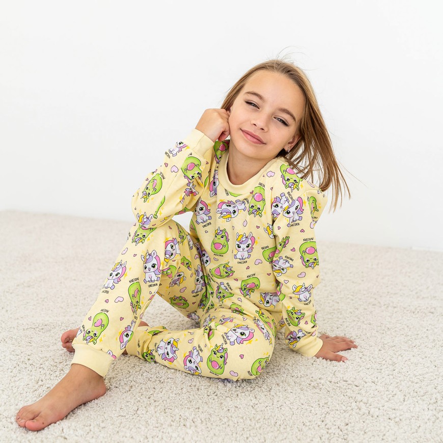 Пижама для девочки теплая с начесом 00003237, 86-92 см, 2 года