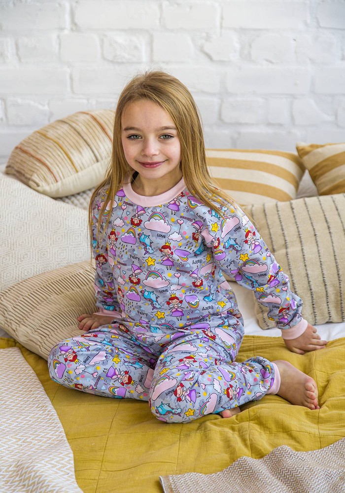 Пижама для девочки с начесом 00003001, 134-140 см, 8-9 лет