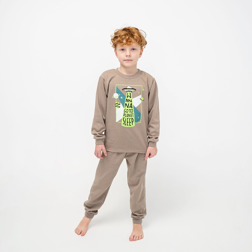 Пижама для мальчика теплая с начесом 00003331, 86-92 см, 2 года