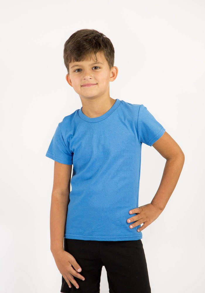 Футболка для мальчика однотонная голубая 00000351, 98-104 см, 3-4 года