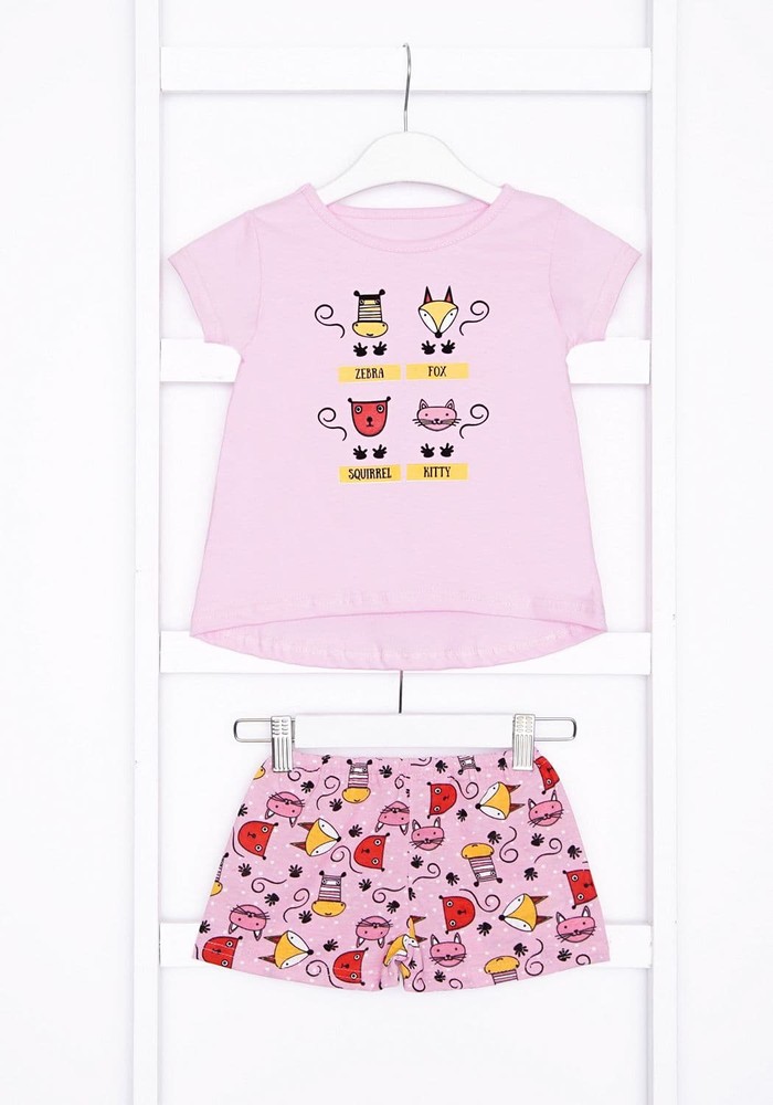 Піжама для дівчинки футболка і шорти 00001142, 110-116 см, 5 років