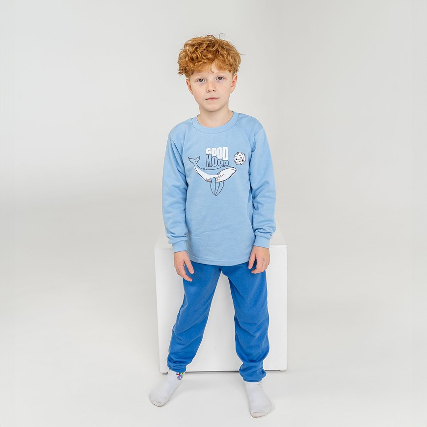 Пижама для мальчика теплая с начесом 00003254, 86-92 см, 2 года