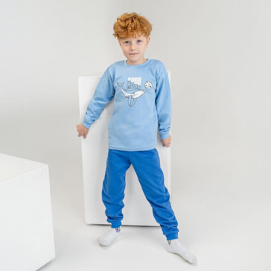 Пижама для мальчика теплая с начесом 00003254, 122-128 см, 6-7 лет