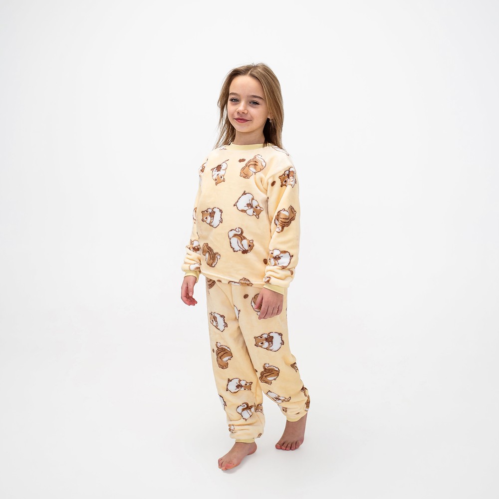 Пижама для девочки теплая вельсофт 00003328, 134-140 см, 8-9 лет