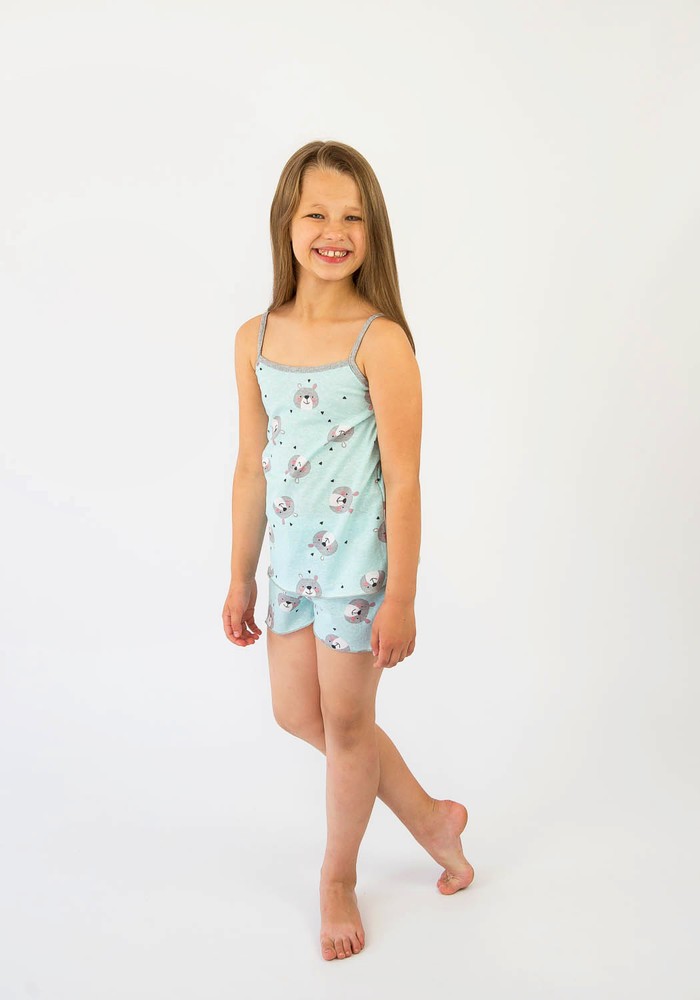 Пижама для девочки майка и шорты 00000155, 98-104 см, 3-4 года