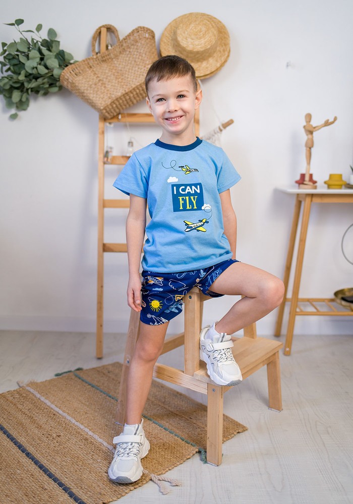 Комплект для хлопчика на літо футболка і шорти 00001099, 86-92 см, 2 роки