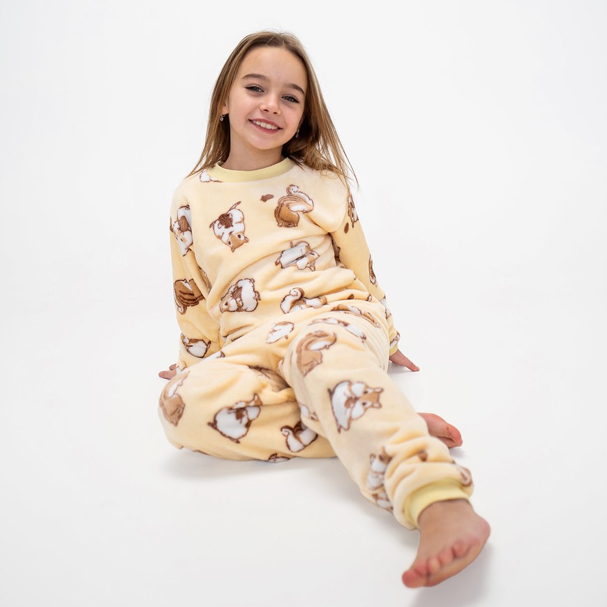 Пижама для девочки теплая вельсофт 00003328, 86-92 см, 2 года