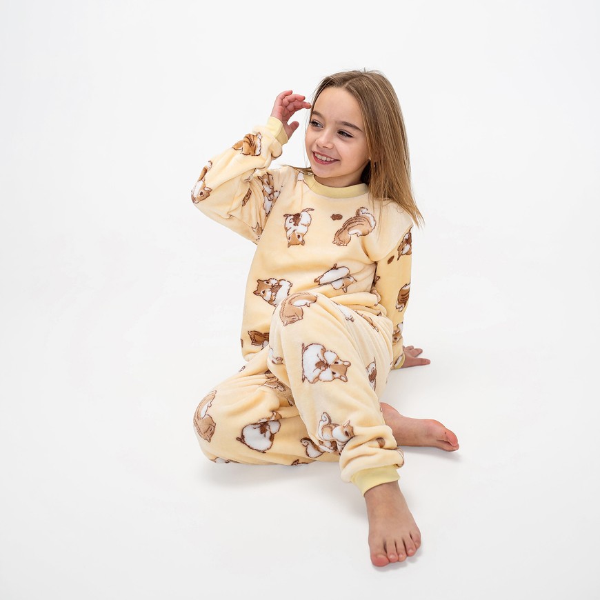 Пижама для девочки теплая вельсофт 00003328, 86-92 см, 2 года