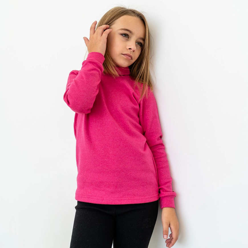 Водолазка для дівчинки тепла з начосом рожева 00001831, 86-92 см, 2 роки