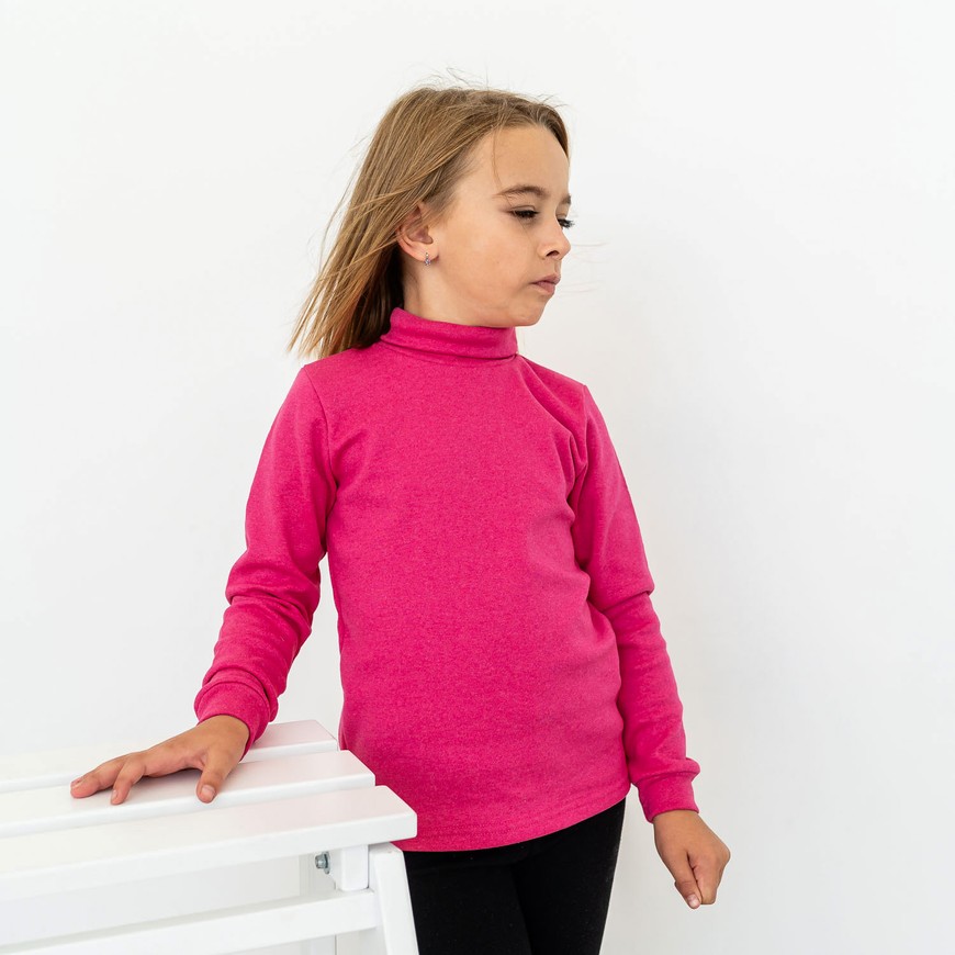Водолазка для дівчинки тепла з начосом рожева 00001831, 86-92 см, 2 роки