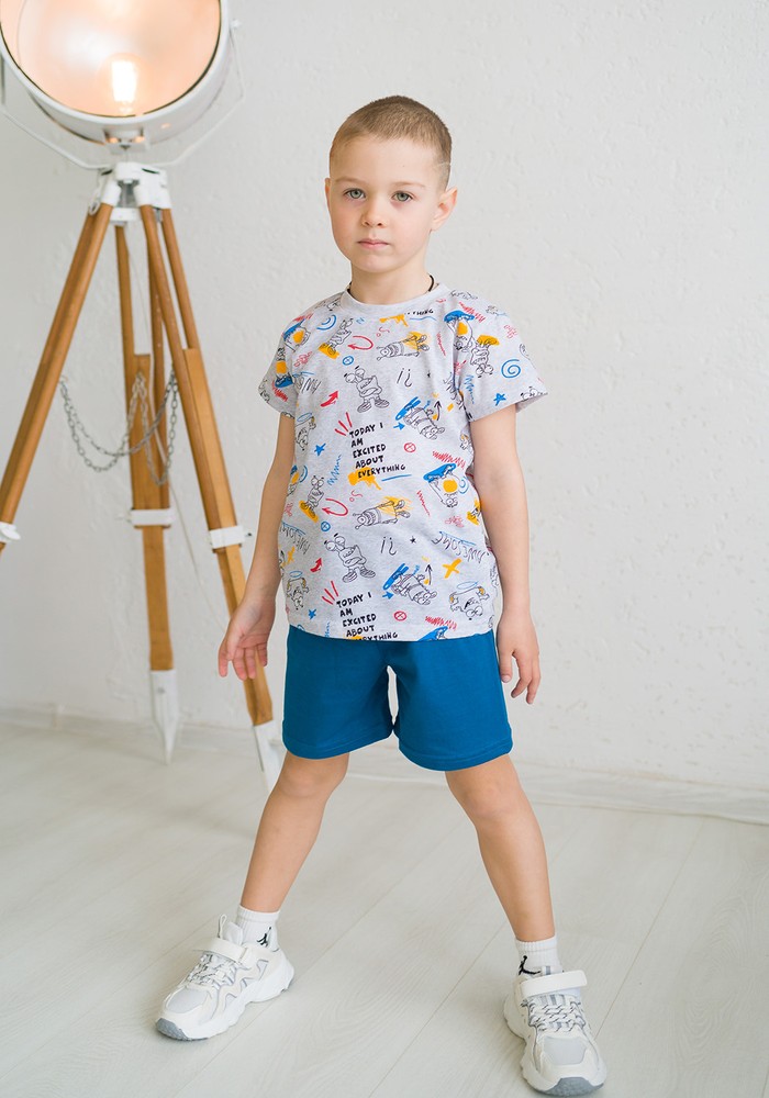 Комплект для мальчика на лето футболка и шорты 00002237, 86-92 см, 2 года