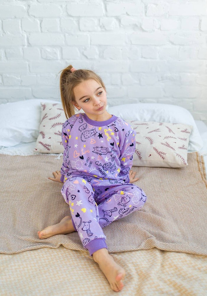 Пижама для девочки с начесом 00003004, 86-92 см, 2 года