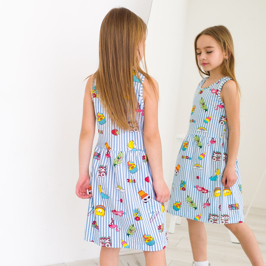 Платье для девочки летнее 00002885, 98-104 см, 3-4 года