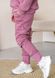 Штани для дівчинки трьохнитка з начосом рожевий 00002726, 98-104 см, 3-4 роки