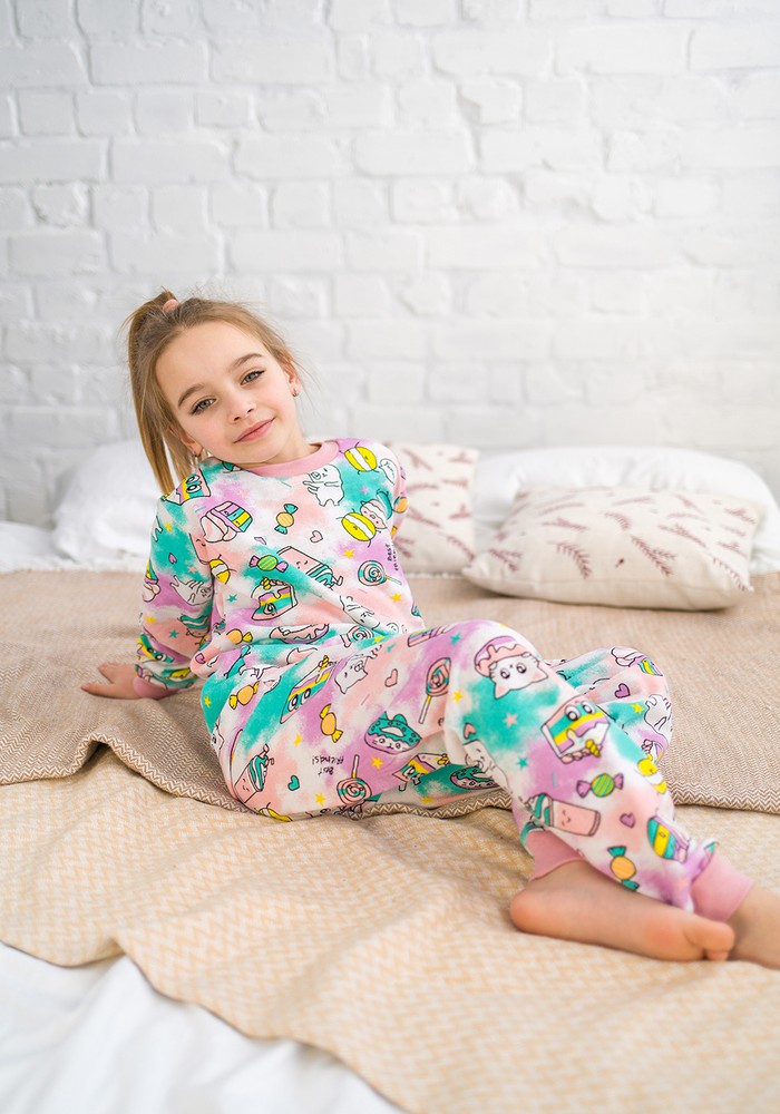 Пижама для девочки с начесом 00002697, 134-140 см, 8-9 лет