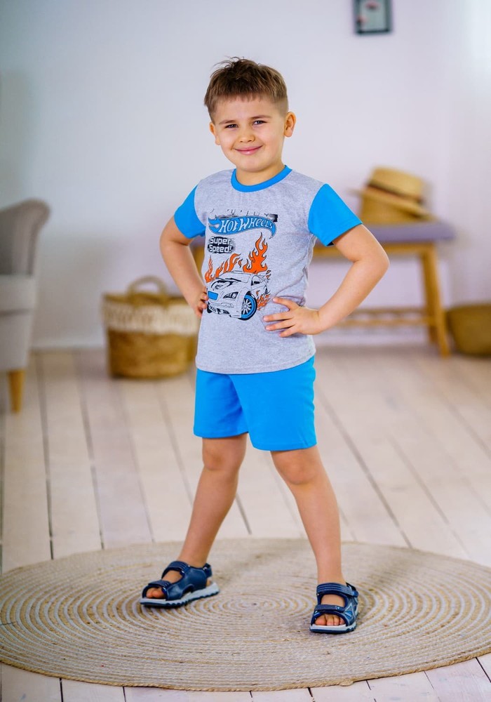 Комплект для мальчика на лето футболка и шорты 00000295, 86-92 см, 2 года