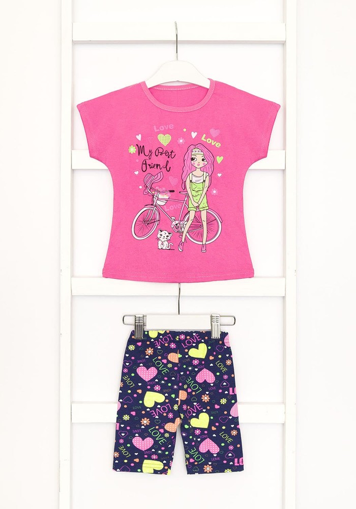 Комплект для девочки на лето футболка и шорты 00001152, 092