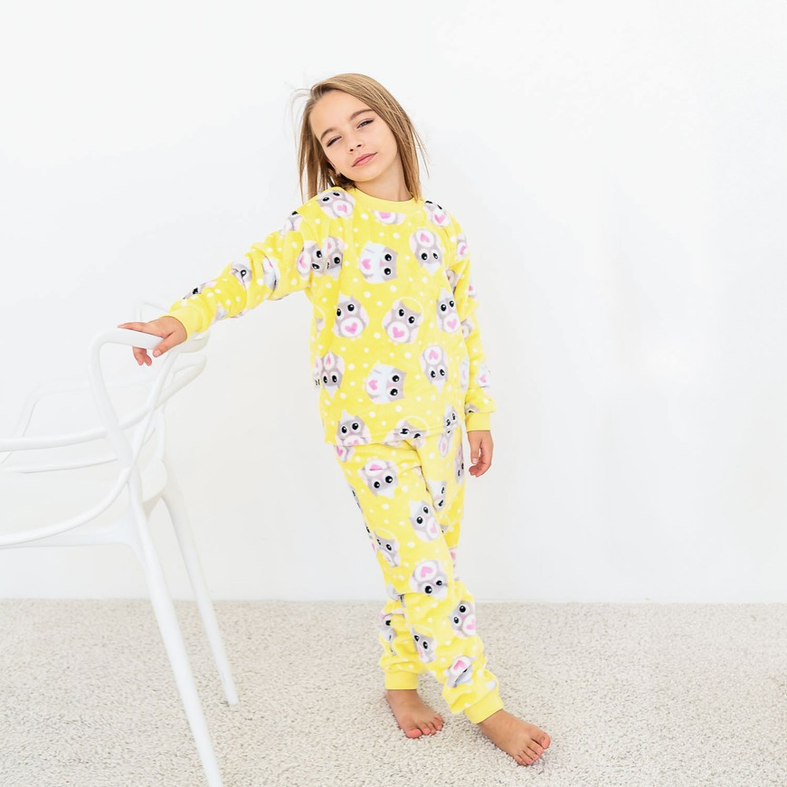 Пижама для девочки теплая вельсофт 00003132, 134-140 см, 8-9 лет