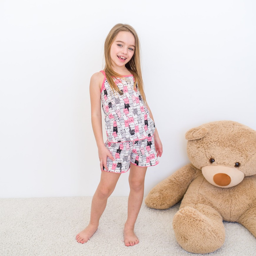 Пижама для девочки майка и шорты 00000973, 98-104 см, 3-4 года