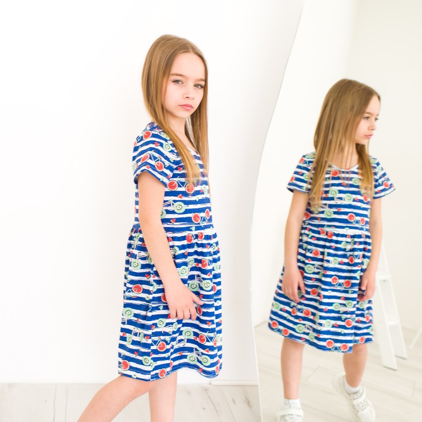 Платье для девочки с коротким рукавом 00002881, 86-92 см, 2 года