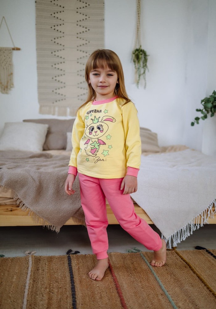 Пижама для девочки светящаяся теплая 00000514, 86-92 см, 2 года