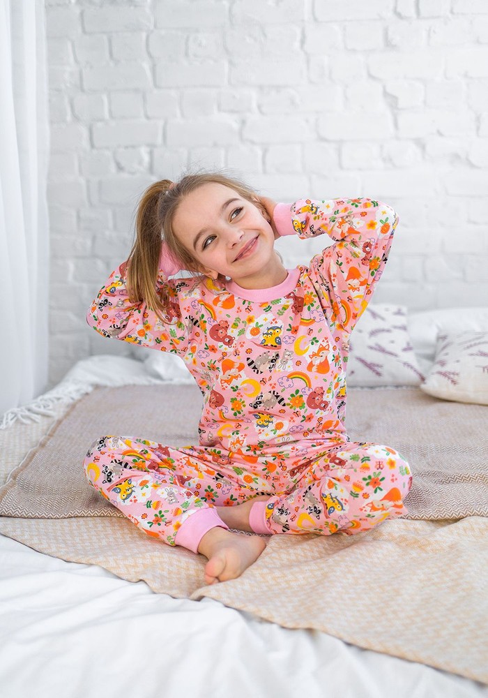 Пижама для девочки с начесом 00003007, 134-140 см, 8-9 лет