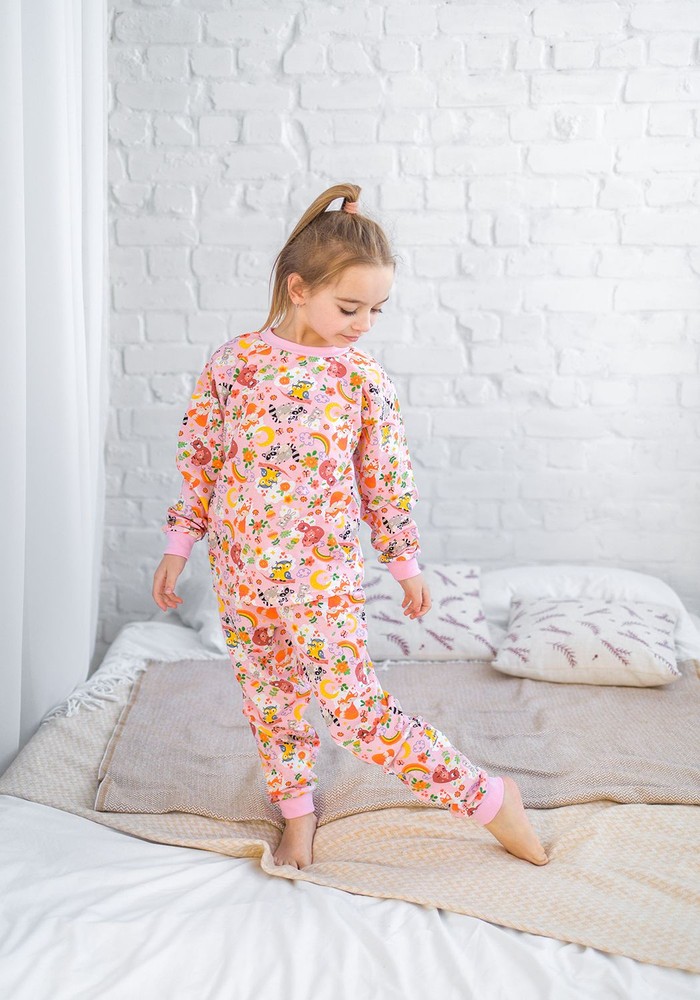 Пижама для девочки с начесом 00003007, 86-92 см, 2 года
