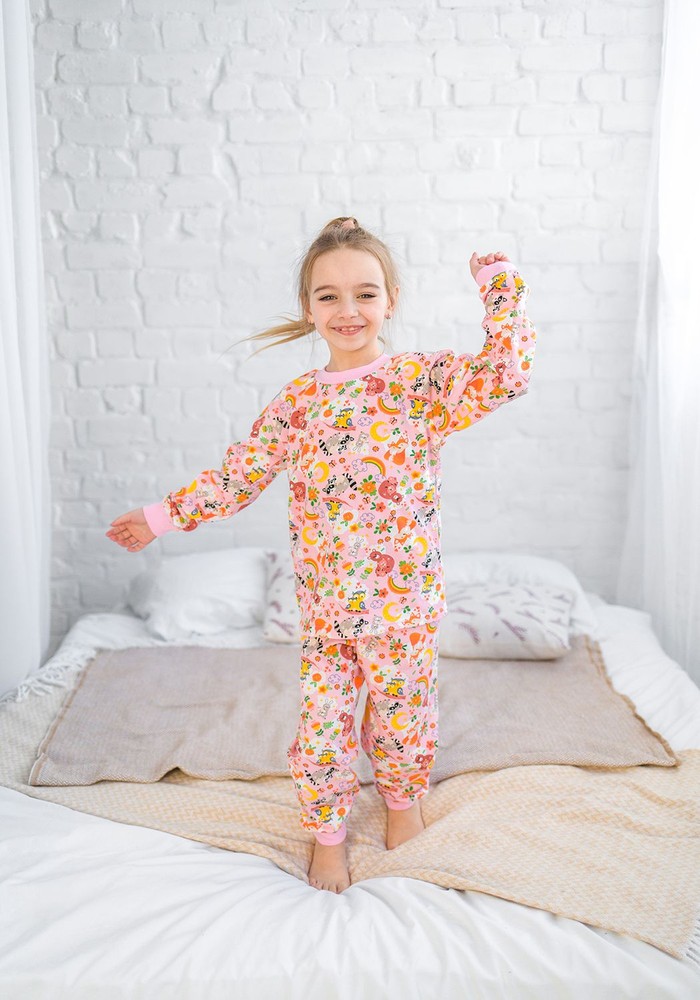 Пижама для девочки с начесом 00003007, 86-92 см, 2 года