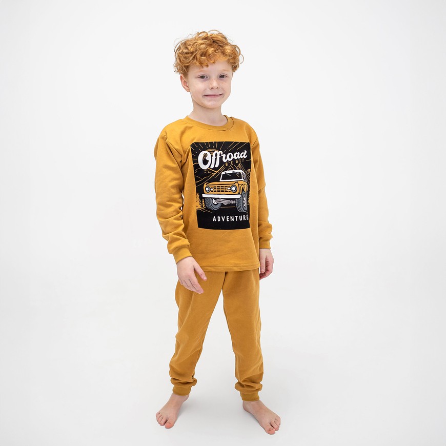 Пижама для мальчика теплая с начесом 00003335, 86-92 см, 2 года