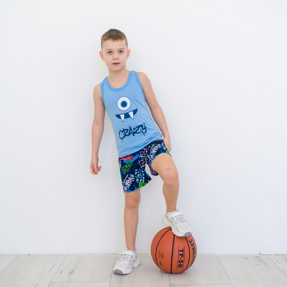 Комплект для хлопчика на літо майка і шорти 00002392, 122-128 см, 6-7 років