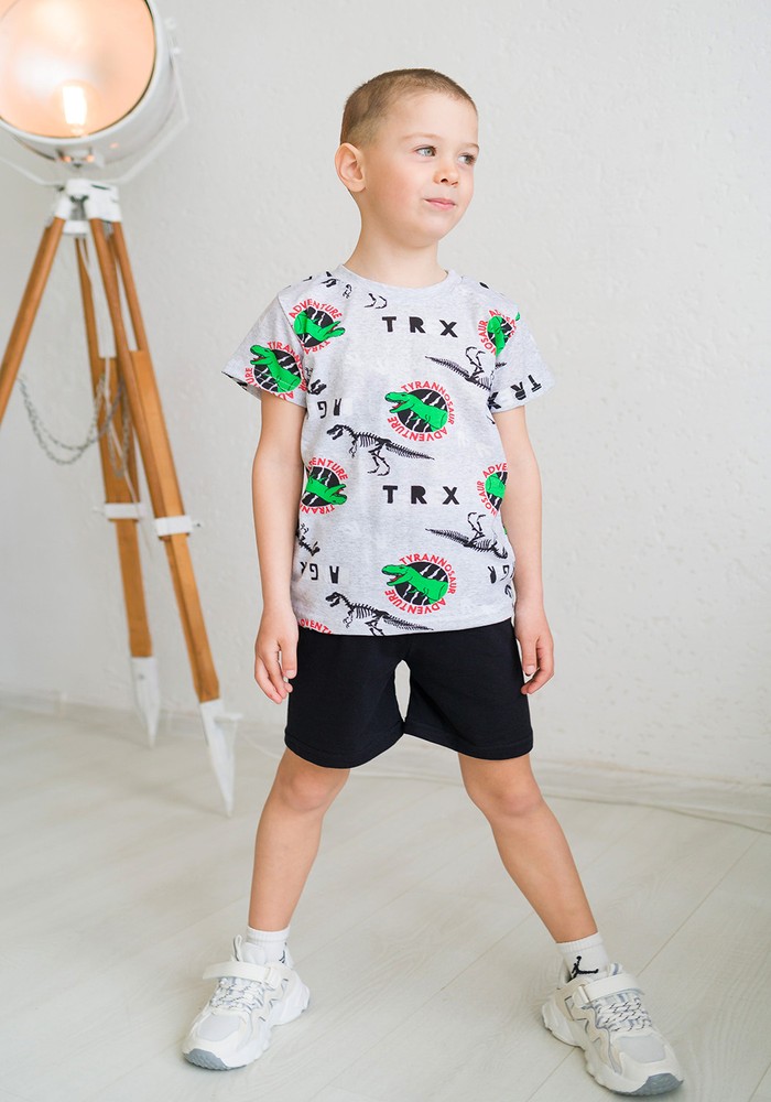 Комплект для хлопчика на літо футболка і шорти 00002163, 122-128 см, 6-7 років