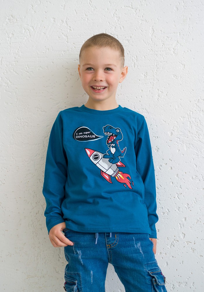 Лонгслив для мальчика футболка с длинным рукавом 00002177, 122-128 см, 6-7 лет