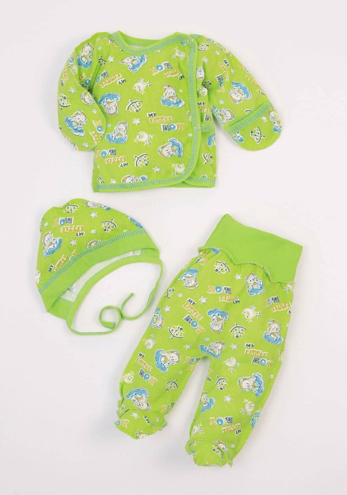 Комплект для новонародженого сорочка, повзунки і чепчик 00000120, 50-56 см, 0-1 місяць