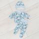Комплект для новонародженого хлопчика сорочка, повзунки і шапочка з начосом блакитний 00003134, 50-56 см, 0-1 місяць