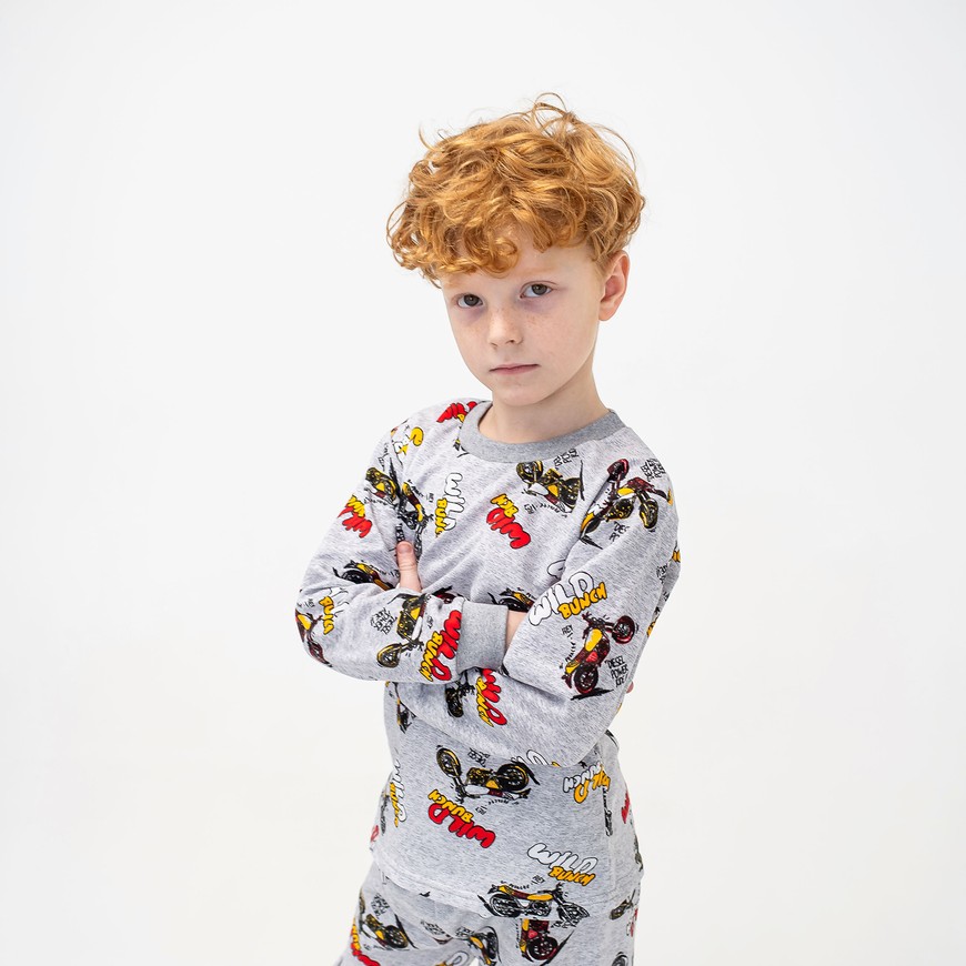 Пижама для мальчика теплая с начесом 00003250, 110-116 см, 5 лет