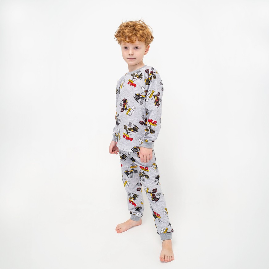 Пижама для мальчика теплая с начесом 00003250, 86-92 см, 2 года