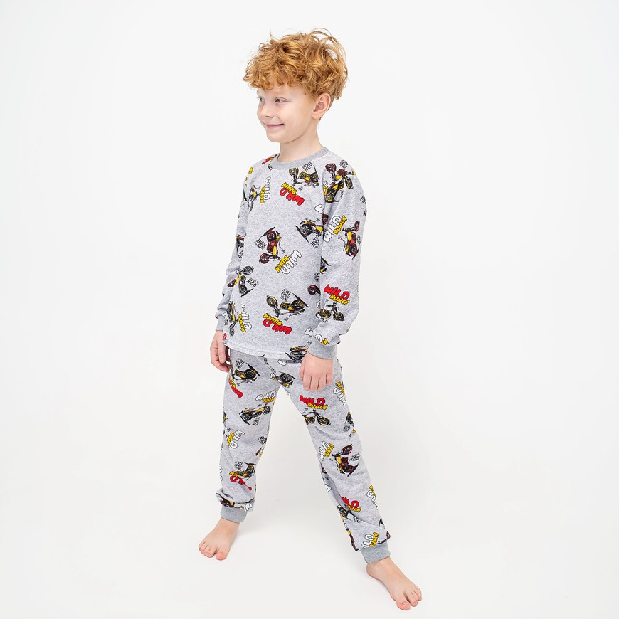 Пижама для мальчика теплая с начесом 00003250, 86-92 см, 2 года