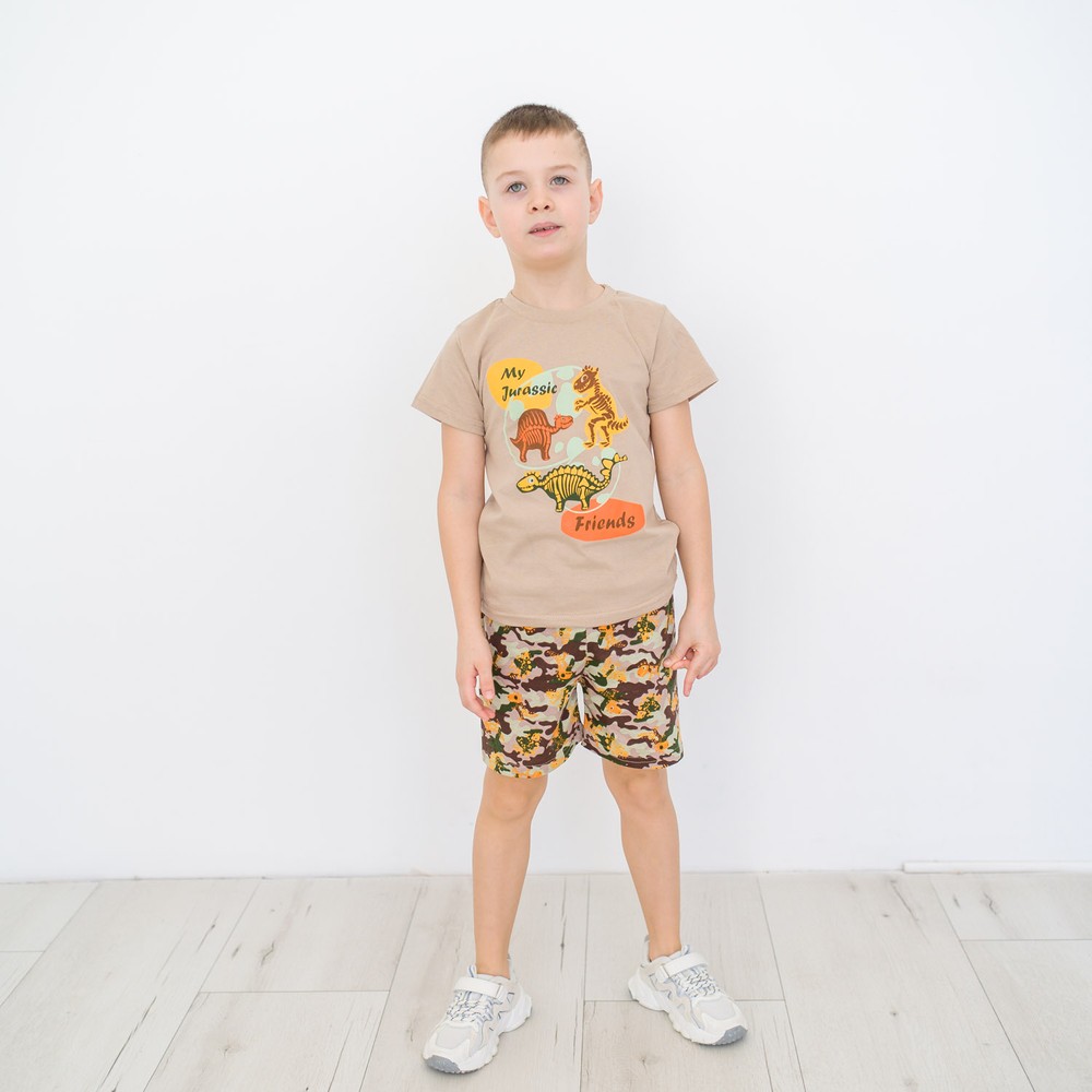 Комплект для мальчика на лето футболка и шорты 00002398, 122-128 см, 6-7 лет
