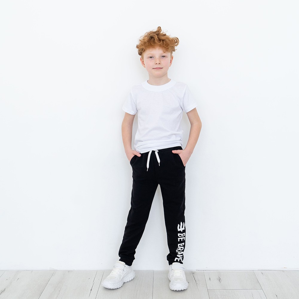 Штаны спортивные для мальчика черные 00003489, 86-92 см, 2 года