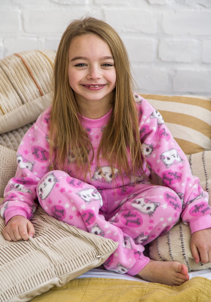Пижама для девочки теплая флисовая 00002674, 110-116 см, 5 лет