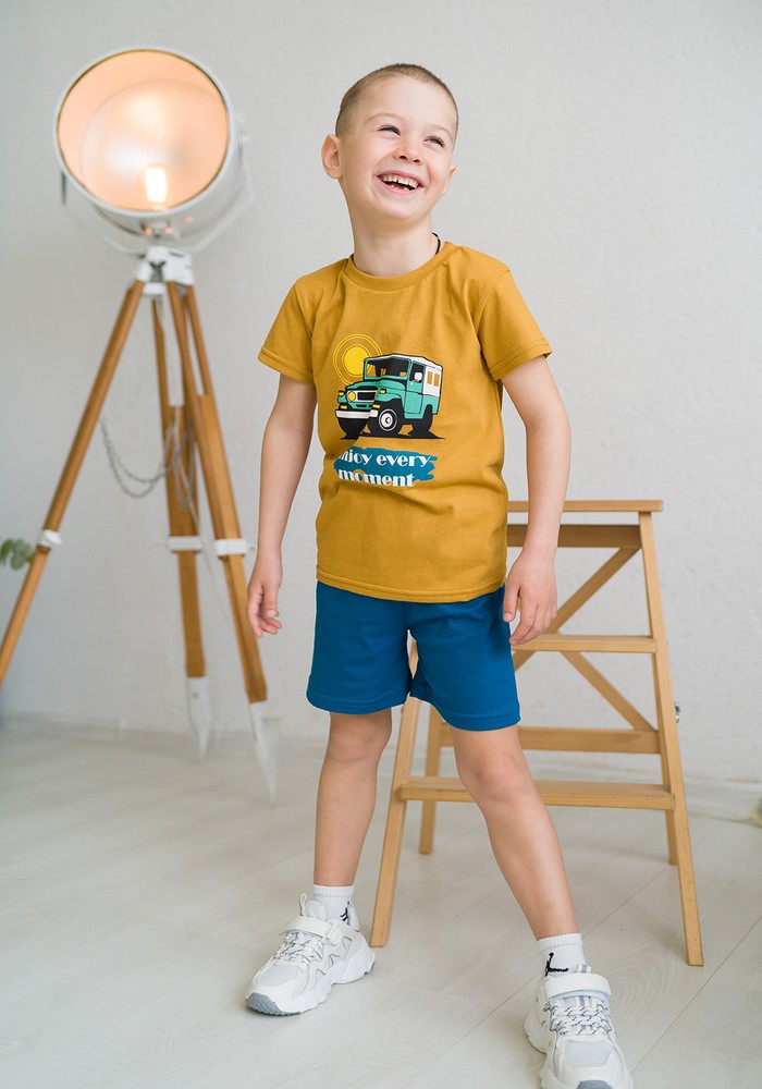 Комплект для мальчика на лето футболка и шорты 00002161, 98-104 см, 3-4 года