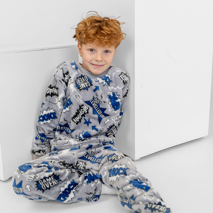 Піжама для хлопчика тепла вельсофт 00003273, 122-128 см, 6-7 років