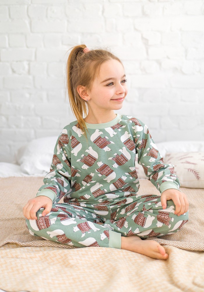 Пижама для девочки с начесом 00002699, 134-140 см, 8-9 лет