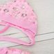 Комплект для новонародженої дівчинки сорочка, повзунки і шапочка з начосом рожевий 00003135, 50-56 см, 0-1 місяць