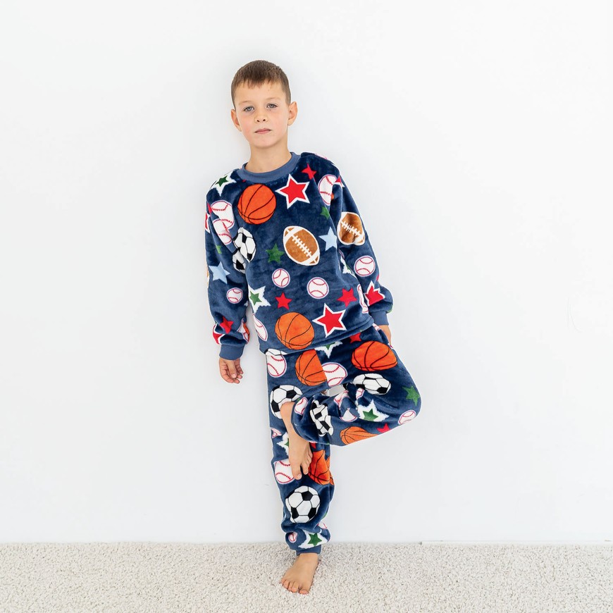 Пижама для мальчика теплая вельсофт 00002672, 86-92 см, 2 года