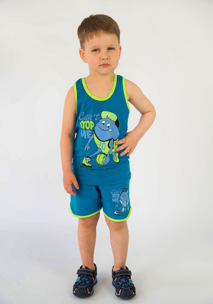 Комплект для мальчика на лето майка и шорты 00000104, 74-80 см, 1 год
