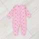 Человечек для новорожденной девочки с закрытой ручкой с начесом розовый 00003136, 50-56 см, 0-1 месяц