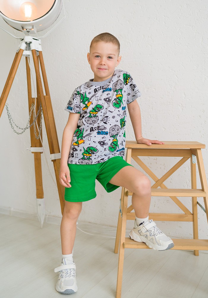 Комплект для хлопчика на літо футболка і шорти 00002241, 122-128 см, 6-7 років