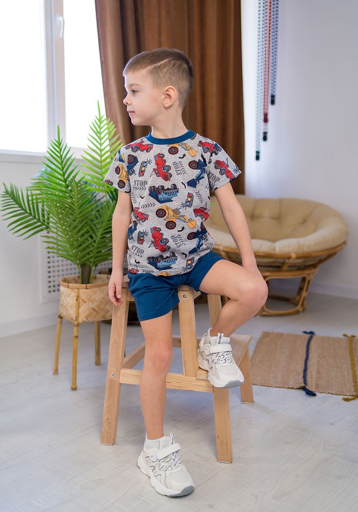 Комплект для хлопчика на літо футболка і шорти 00001015, 122-128 см, 6-7 років